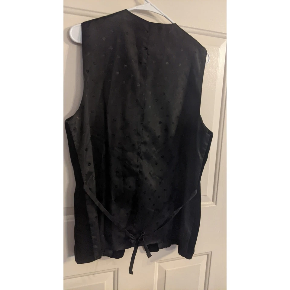 Chaleco vintage Brooks Brothers de terciopelo y seda con botones, grande, espalda con cinturón Foto 2 de 4