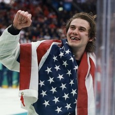 Jack Hughes Team USA 2026 8x10 Photo Gold Medal Hero 
