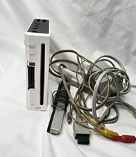 Nintendo Wii RVL-001 White Console Bundle Cords Sensor Bar Tested Working Reset