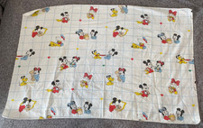 Vintage Dundee Disney Babies Flannel Receiving Blanket Heart Mickey 38.5"x25.5"