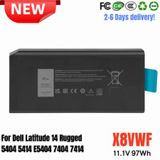 LOT X8VWF 97wh Battery For Dell Latitude 14 Rugged 5404 5414 E5404 7404 7414