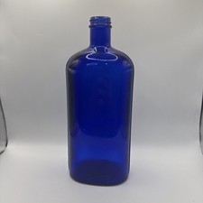 Cobalt Blue Collectible Glass Bottle Screw Top 10 Tall 4 in Wide