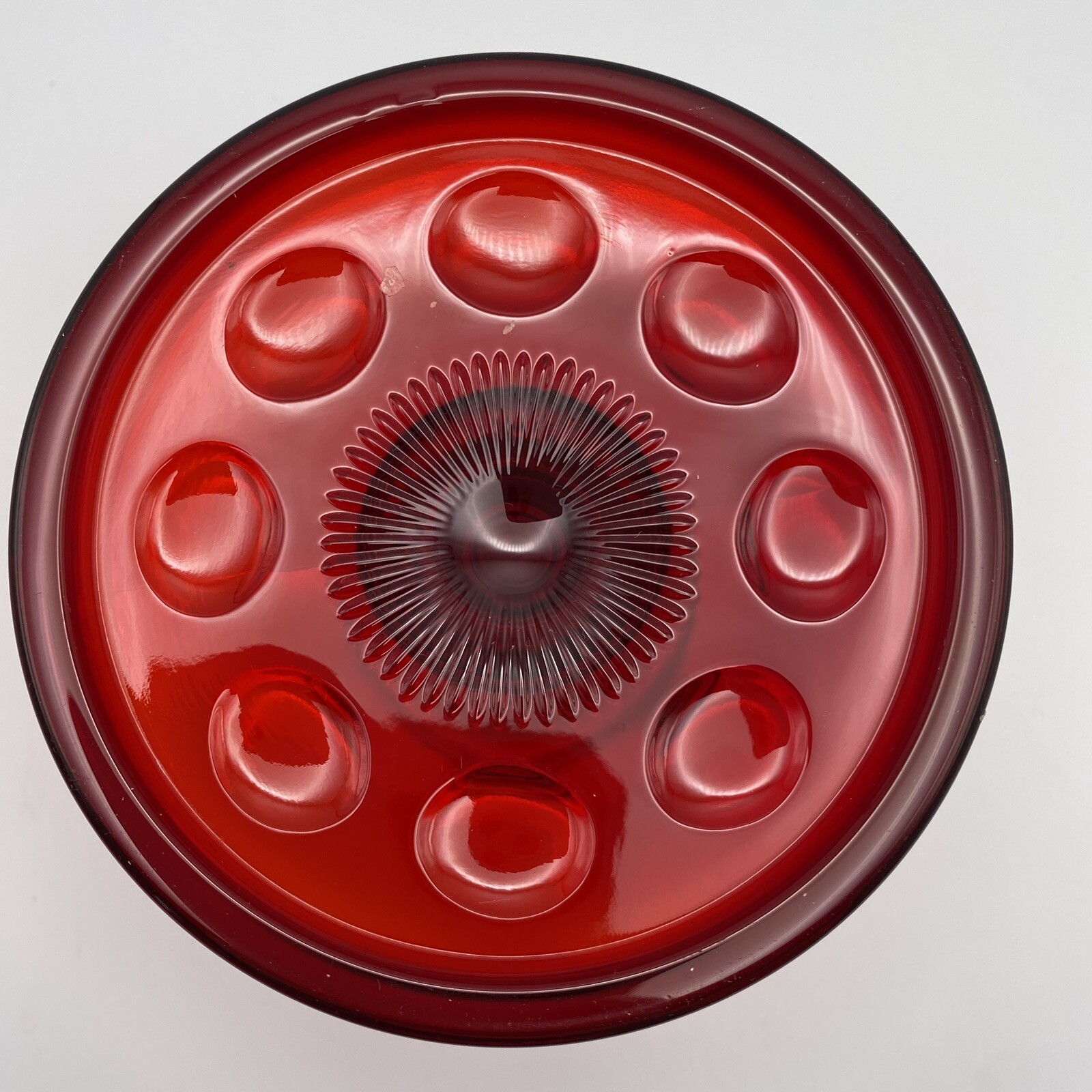 Vintage Red Amberina Single Light Candle Holder Candlesticks Dot Design eBay