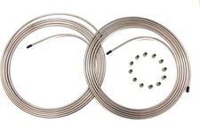 20' of 1/4" Copper/Cupronickel Brake Line Tubing with Fittings (2-10 foot coils)