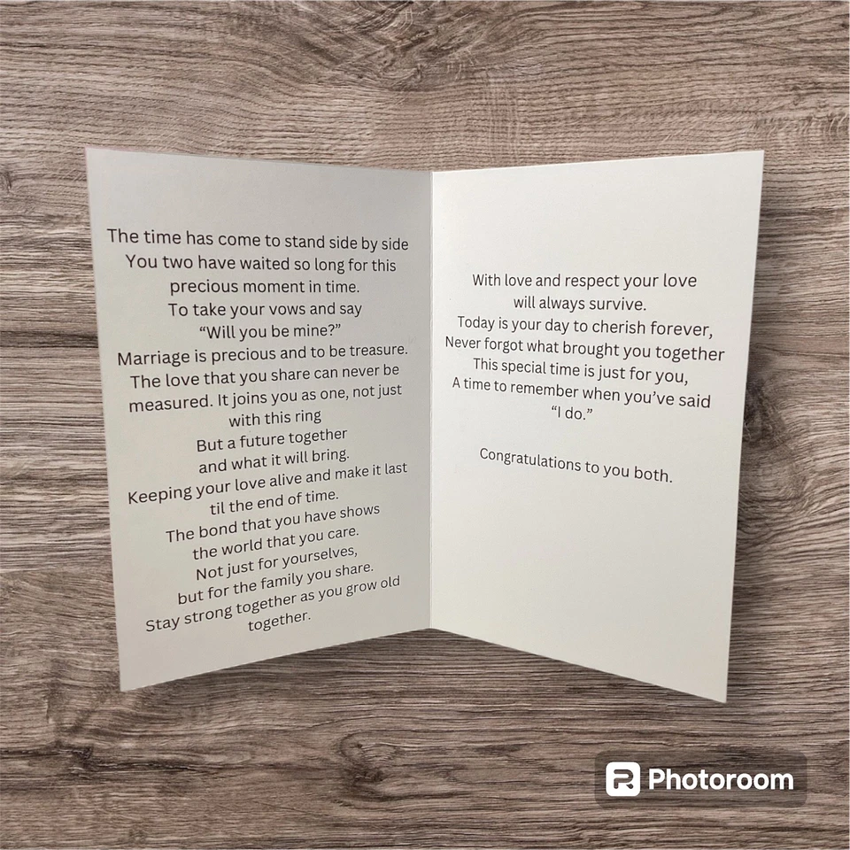 Tarjeta de felicitación de boda pareja. 4,5 X 6,75 HM Foto 2 de 2