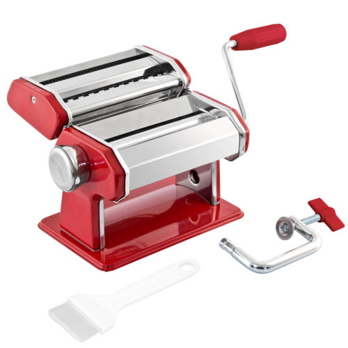 machine à pâtes bremermann inox/métal rouge - pour spaghettis, pâtes et lasagnes - Afbeelding 1 van 9