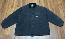 Carhartt Quilt Lined C26-BLK Black Canvas Jacket Heavy Men's Size 3XL Workwear