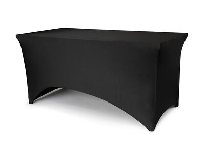 Tischhusse 183x76cm rechteckig elastisch - Spandex Tischbezug Hochzeit Schwarz