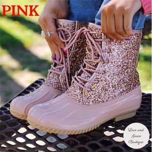 duck boots glitter