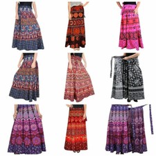 20 piezas Venta al por mayor Falda envolvente de algodón indio Vestido bohemio de verano Hippie Bohemio Gitano