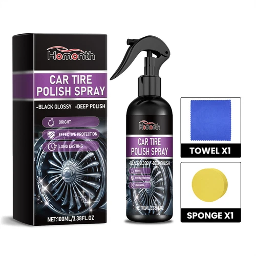 1Set Car Tire Shine Spray Polish Cleaning Agent Coating Wax Auto Accessories - Picture 11 of 11