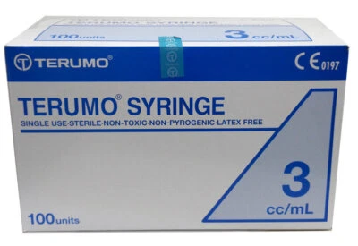 3ml Terumo Sterile Syringes - Hypodermic Luer Slip - Ink Fast Free Postage