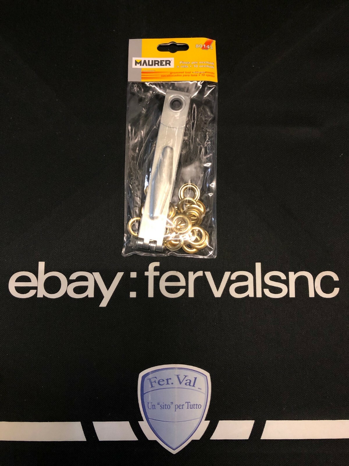 PINZA PER OCCHIOLI A VELA PIU' 10 OCCHIOLI MARCA MAURER IN BLISTER COD. 80143