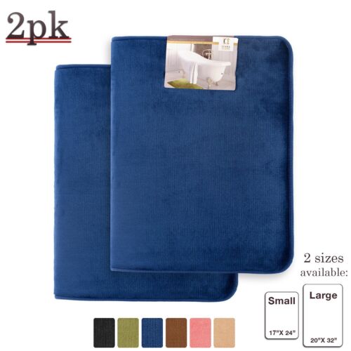 2er Pack: Luxuriöse Badematte Memory Foam gefüllt rutschfest saugfähig Badvorleger - Bild 6 von 12
