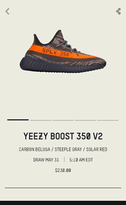Adidas YZY Yeezy Boost 350 V2 Carbon Beluga HQ7045 Size 10.5 M