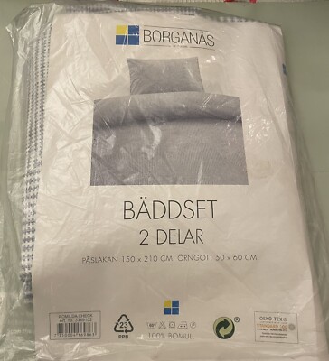 BÄDDSET 2 DELAR BORGANÄS SWEDEN. Bed Set