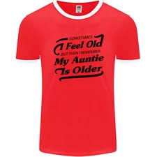 My Auntie is Older 30th 40th 50th Birthday Mens Ringer T-Shirt FotL
