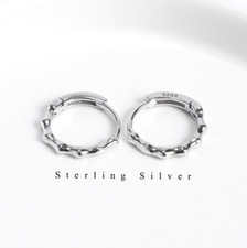 Sterling Silver 925 Small Huggie Hoop Earrings Hoop Men Women Gift 15x2mm F36