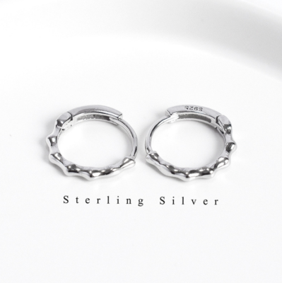 A Season 925 Sterling Silver Hoop Spring Earrings for Women and Men, For Non Piered Ear(Silver/14mm