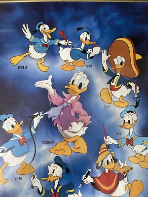 VTG 80s History of Donald Duck 1934 TODAY Framed 16