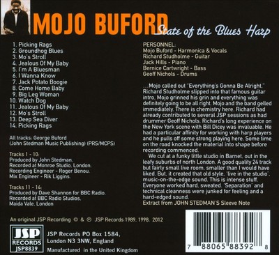 GEORGE ''MOJO'' BUFORD - STATE OF THE BLUES HARP [DIGIPAK] NEW CD