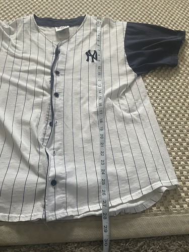 Vintage Adidas New York Yankees Pin Stripe Jersey Shirt - Picture 7 of 10