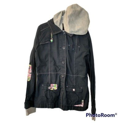 Girl's Roxy Navy Blue Long Sleeve Hooded Jacket Size Medium