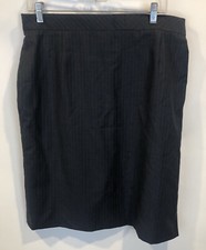 Escada Margaretha Ley Women’s SZ 42 US 14 Navy Pinstripe Pencil Skirt New Wool