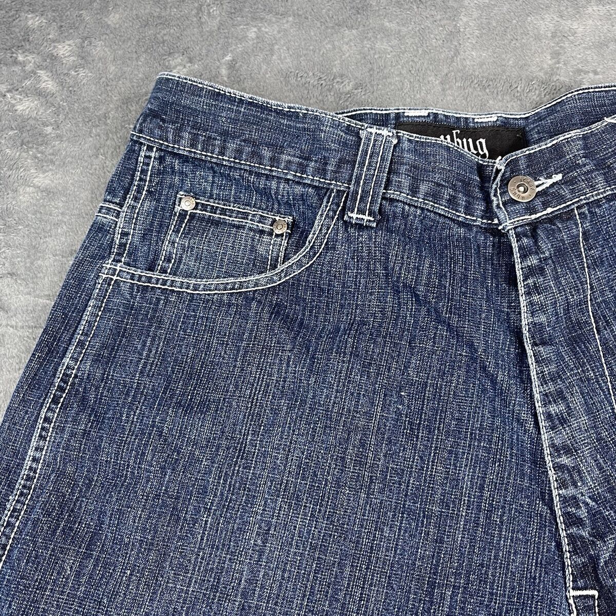 Ubug Men's Jean Pants 36x32 Baggy Hip Hop Grunge Embroidered Ubug Men's Jean Pants 36x32 Baggy Hip Hop Grunge Embroidered