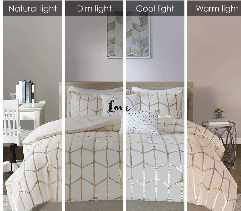 Intelligent Design Raina Khloe Metallic Printed Comforter Set Queen/Full 5 Pc - Image 4 of 4