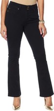 IMAN GC Luxury Resort 360 Slim Bootcut Jean Black Denim 10 Petite NEW 12 