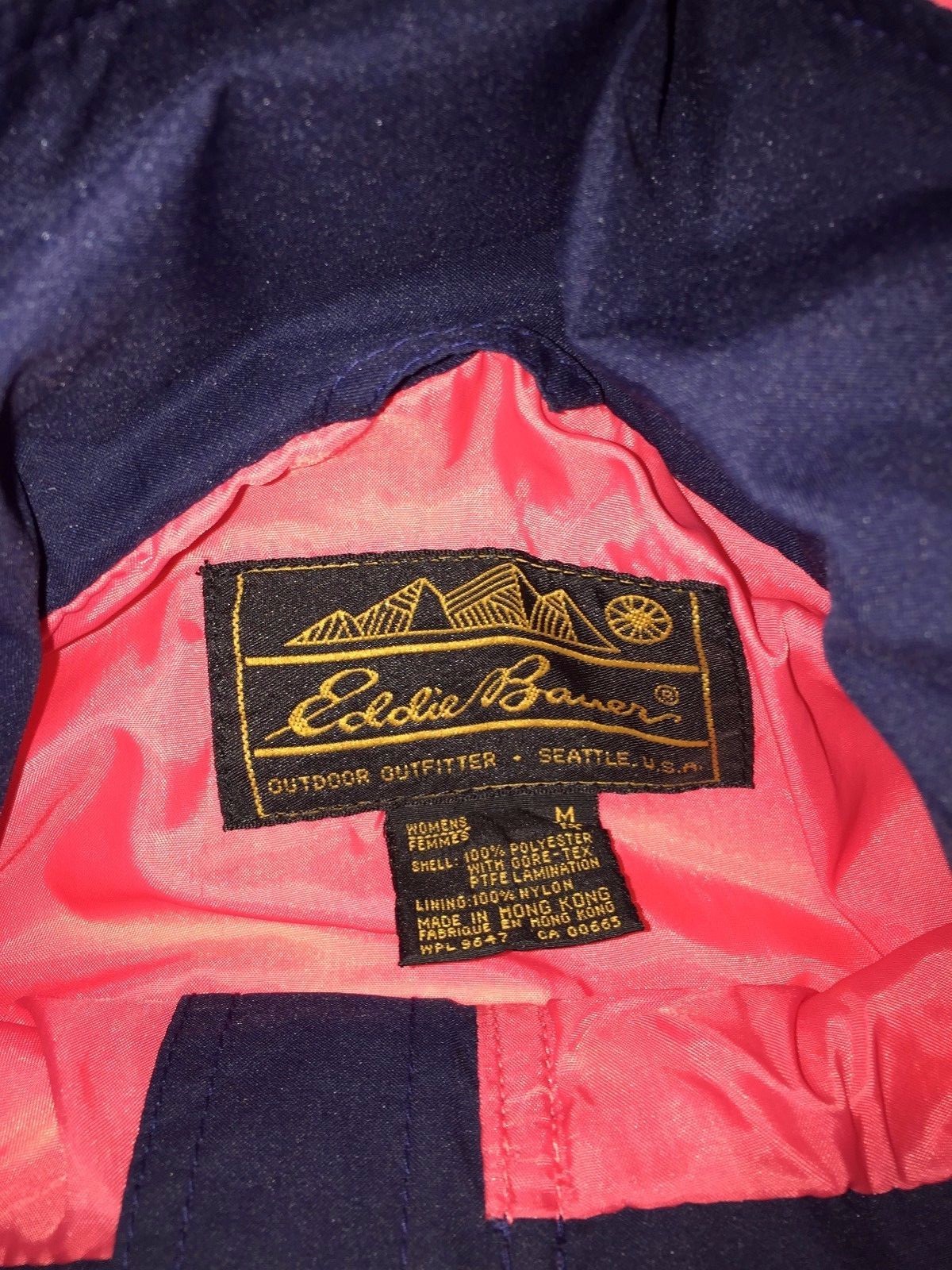 RARE Vintage Eddie Bauer NEON PINK Pullover Nylon WINDBREAKER Jacket Sz Medium image 3