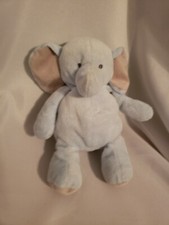 Carters Blue Plush Elephant Rattle plush 2015 Baby Toy Lovey 61298 10" EUC