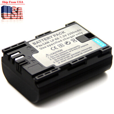 2200mAh Battery For LP-E6N Canon EOS 7D EOS 7D Mark II EOS 7D Mark III Camera