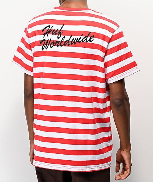 HUF Men's S/S T-Shirt STRIPE BETTY BOOP - Red - Medium