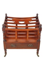 Georgian Mahogany Canterbury - Antique Magazine Rack Newspaper Stand Bookcase