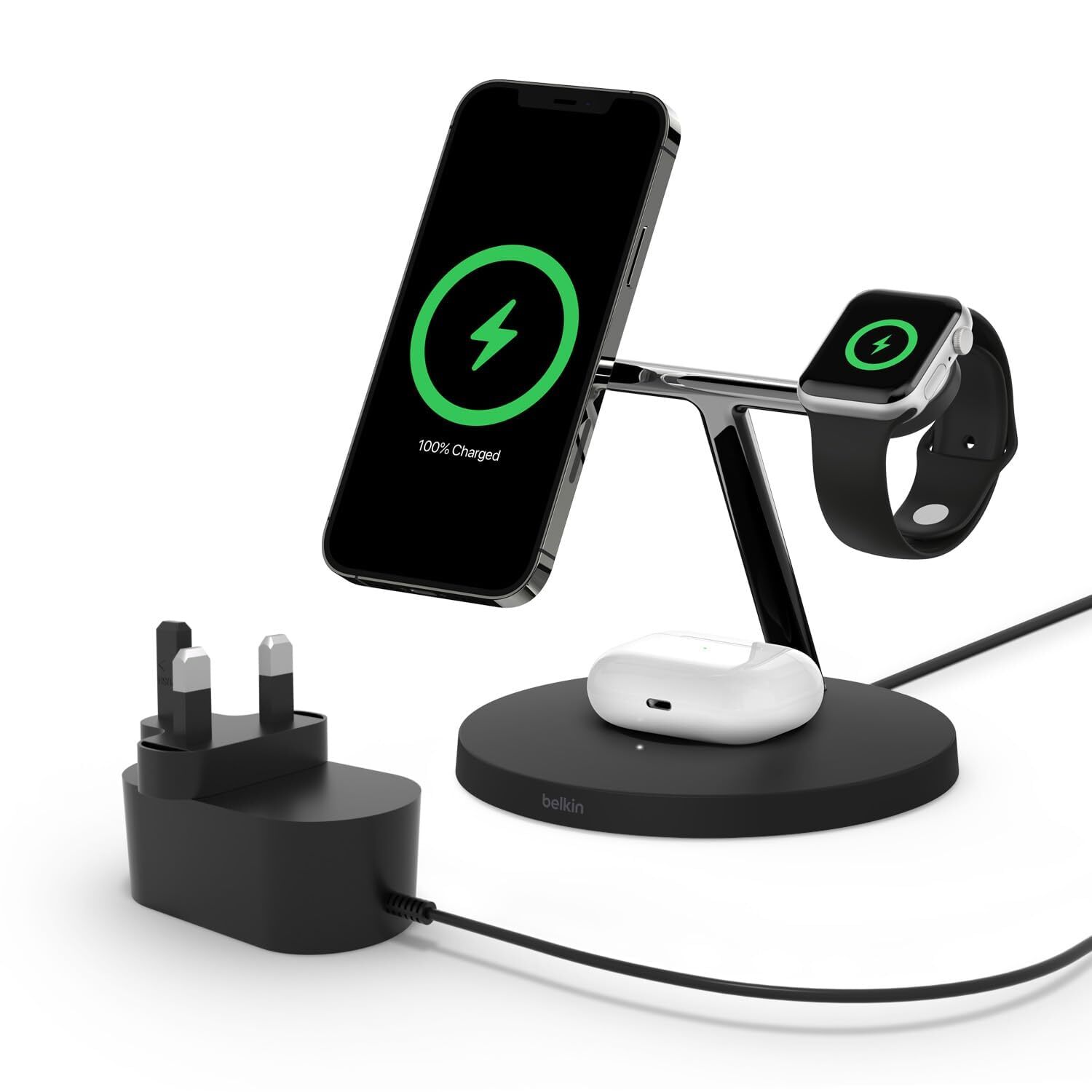 Boost Charge Pro Magsafe 3-In-1 Wireless Charger - Blk NUOVO