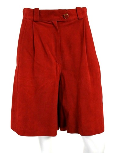 LOEWE Vintage Candy Apple Red Nubuck Suede Pleated