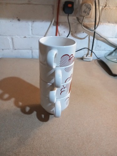JAMIE OLIVER "ROCKET" STEINGUT STAPEL KAFFEETASSEN BECHER - Bild 4 von 5