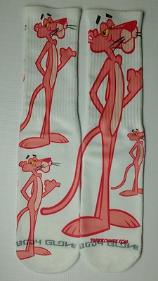 Custom Pink panther white dry Fit socks gamma laney cartoon