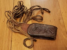Black Sheep brand Brown Leather Gun Strap Pad - Model 4138 embossed, hunting