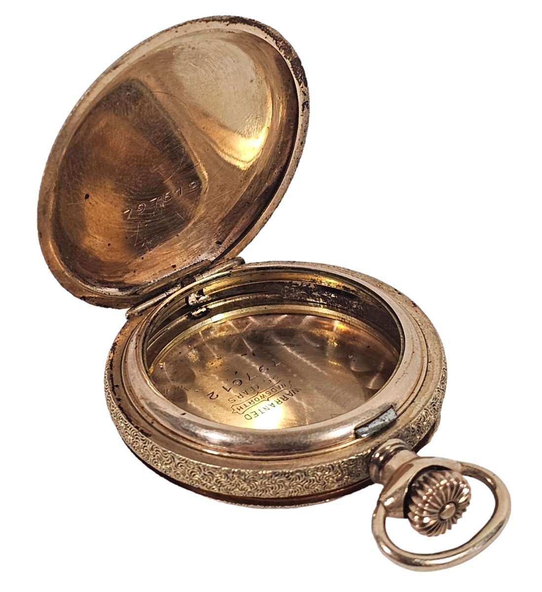 Vintage Tri Color Goldfilled Pocket Watch Case w/ Bird Design Wadsworth