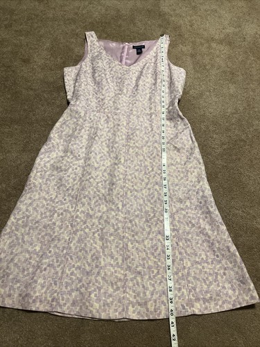 Ann Taylor Gr. 10 ärmelloses Kleid lila Seide Leinenmischung - Bild 3 von 6