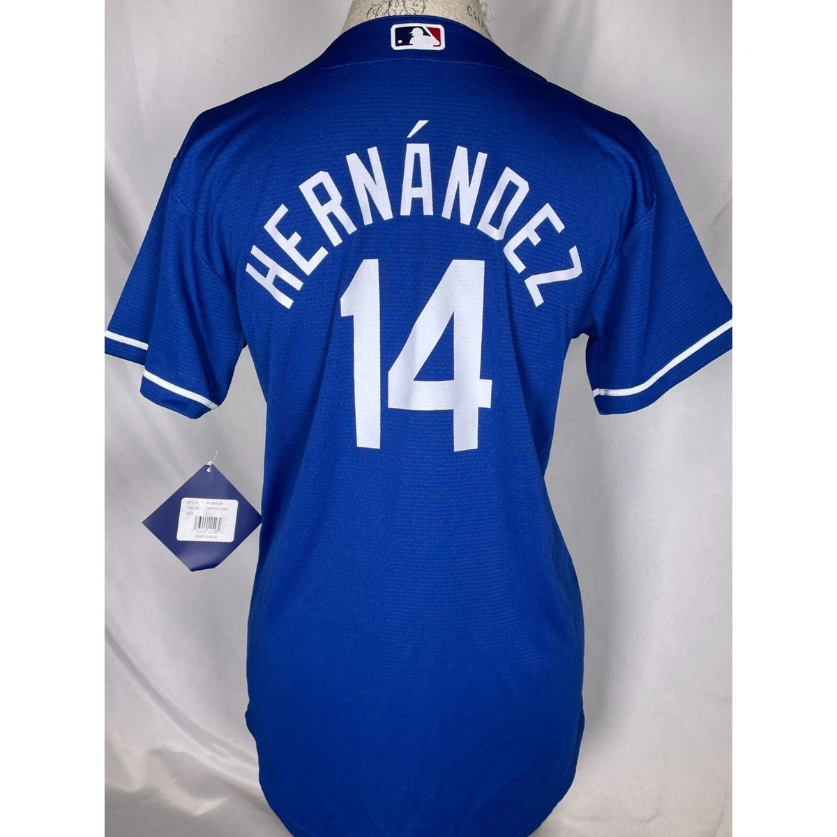 Enrique Hernandez #14 Los Angeles Dodgers Majestic Blue Jersey Youth LARGE  NWT