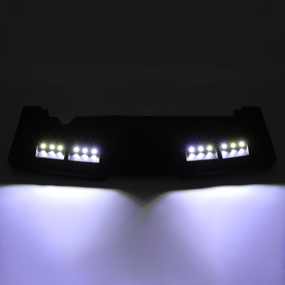 For Hummer H3 Front Upper Fiberglass Sun Visor Roof Painted Black W/LED DRL - Image 2 of 4