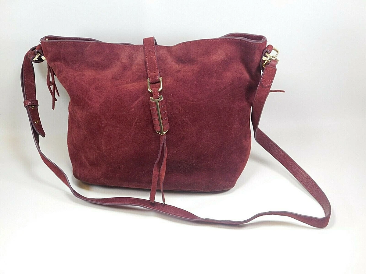 Stella Dot Covet Burgundy Suede Sunday Bag PRE OWNED PLEASE SEE PICTURES