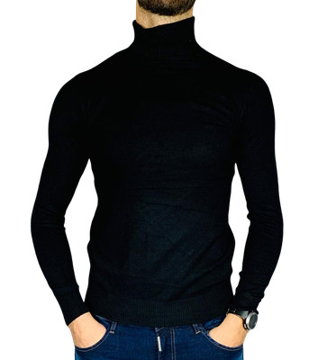 Lupetto Uomo Maglia Manica Lunga Dolcevita Sottogiacca Collo Alto NUOVO  Colori | eBay