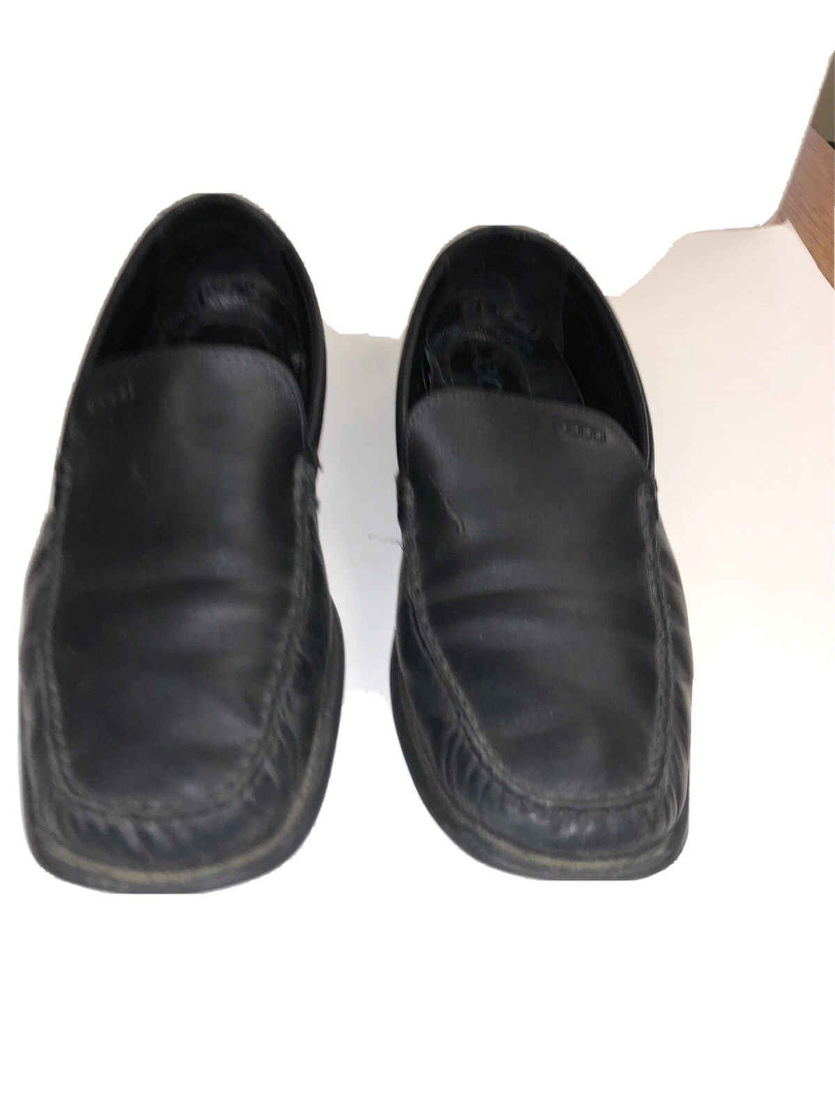 Mocassini mocassini da guida Ecco in pelle nera da uomo EU 45 US taglia 11 11 5 NOTE