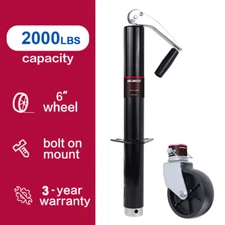 15" Lift 2000lbs A-Frame Boat Trailer Tongue Jack Bolt-on Drop Leg with 6" wheel