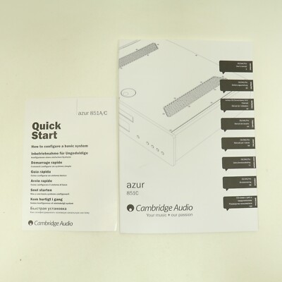 Cambridge Audio Azur 851c Instruction Manual